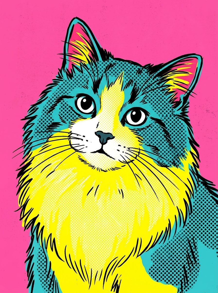 Kat in pop-art